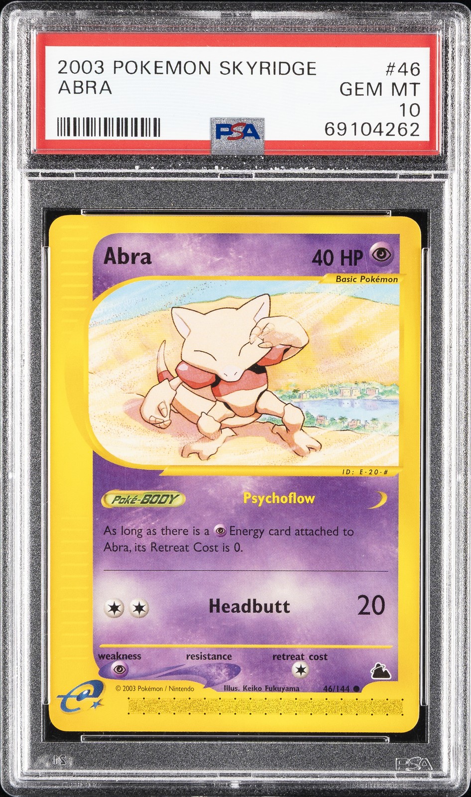 2003 POKEMON SKYRIDGE #46 ABRA PSA 10