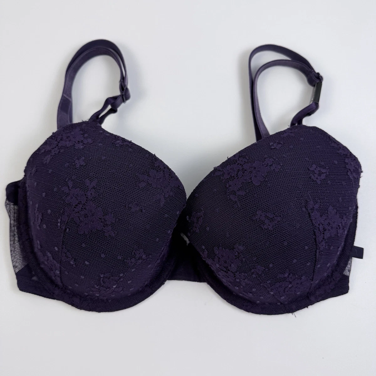 Victoria's Secret Sexy Tee Lace Lightly Lined Demi Underwire Bra 32DD Purple NWT