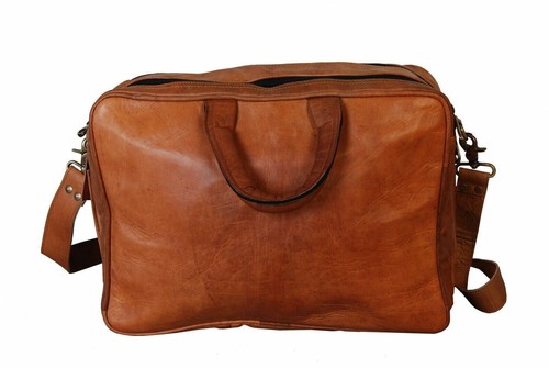 Men's Goat leather laptop bag, messenger briefcase office shoulder bag - Picture 4 of 7