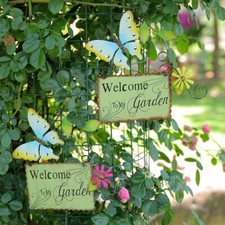 Cartello In Metallo Vintage 'Welcome To My Garden' – 30x40 Cm, Rustico Per Esterno E Giardino