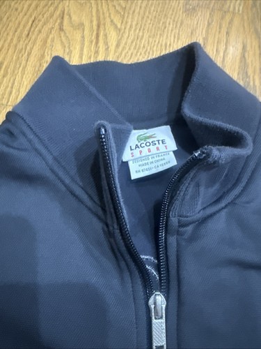 Used Boys Kids Lacoste Sport Track Jacket Coat Full Zip Up Size 16 Grey Red - Picture 3 of 16