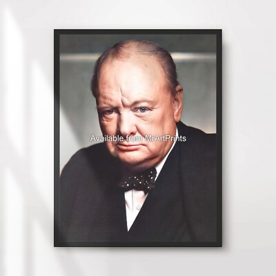 Winston Churchill Farbportrait Foto Kunstdruck Poster Wandbild groß
