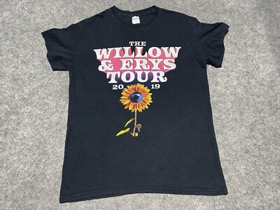 Willow & Jaden Erys Smith Small Black Flower Concert Tour Shirt 2019 Rap R&B