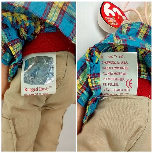 2002 TY Teenie Beanie Boppers Rugged Rusty Stuffed Doll - Picture 12 of 12