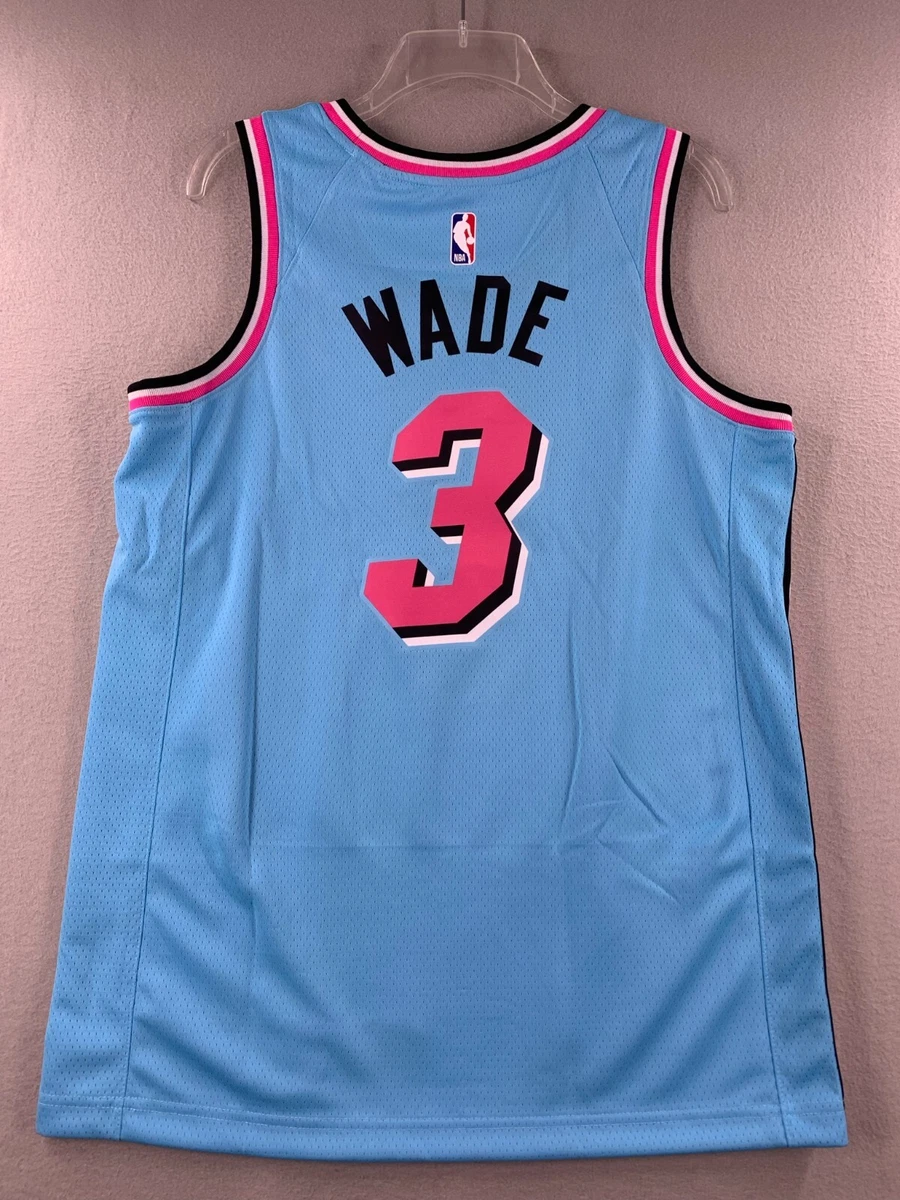 Nike Dri-Fit Mens 3XL (60) Miami Heat Dwayne Wade City Edition Jersey Miami  Vice