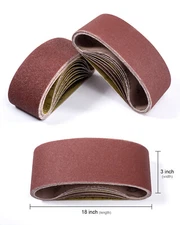 27 PACK 3"x18" Sanding Belts 40 60 80 120 150 180 240 320 400 Grit Belt Sander
