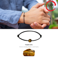 Premium Tiger's Eye Bracelet - Adjustable, Healing  Protection, Unisex Gift