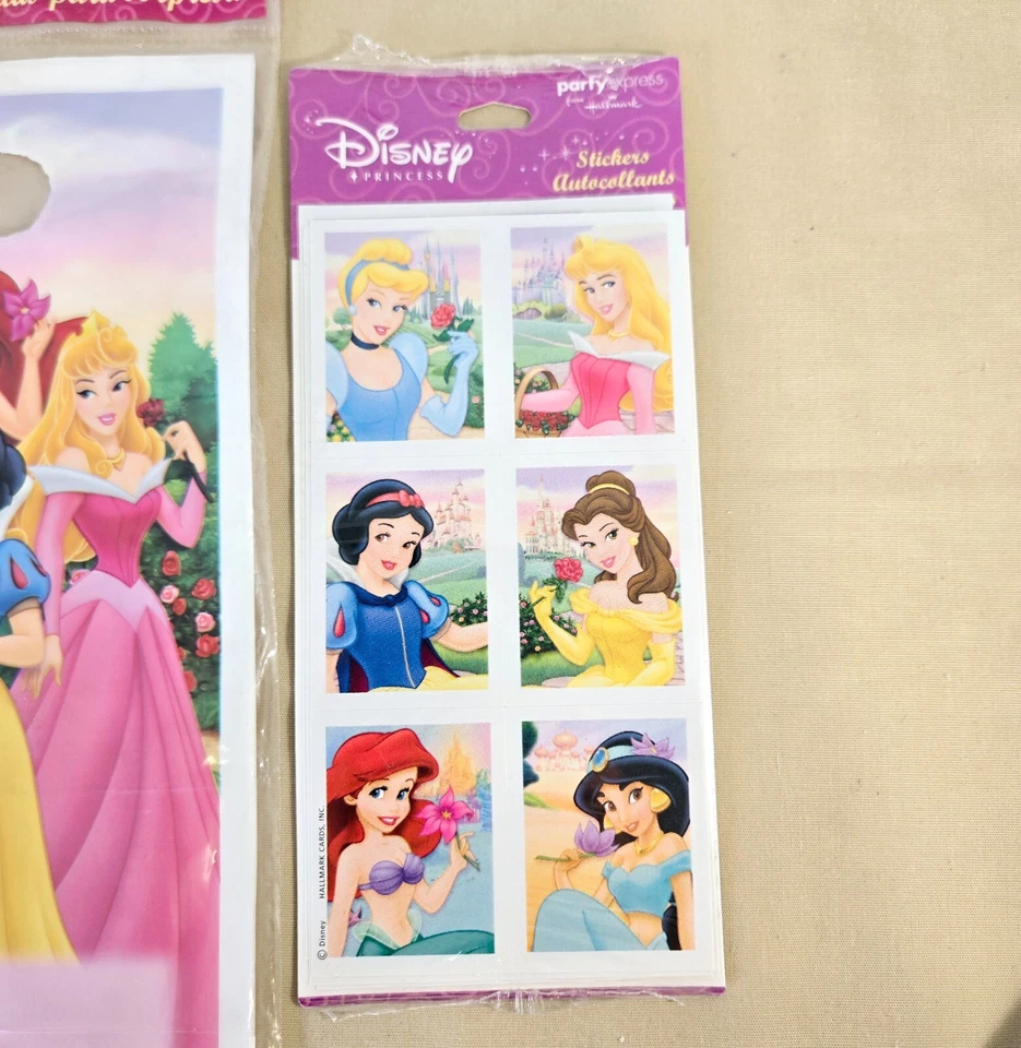 Disney Princess Plastic Treat Sacks Stickers and Cards New Sealed - Image 4 of 4