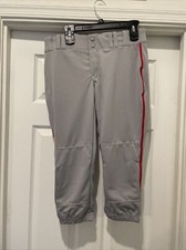 Champro Women's Tournament Fastpitch Pant with Piping GRAY | SCARLET  W large
