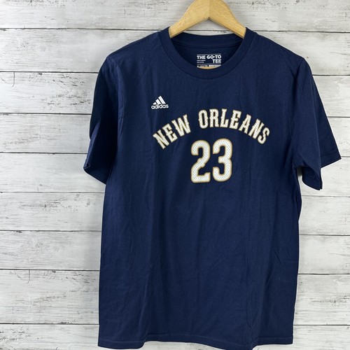 NBA Anthony Davis New Orleans Erwachsene Jungen Jugend XL Adidas T-Shirt blau neu ohne Etikett
