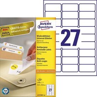 Avery Zweckform L4737REV-100 Universal Etiketten (2.700 Klebeetiketten, 63,5X29,