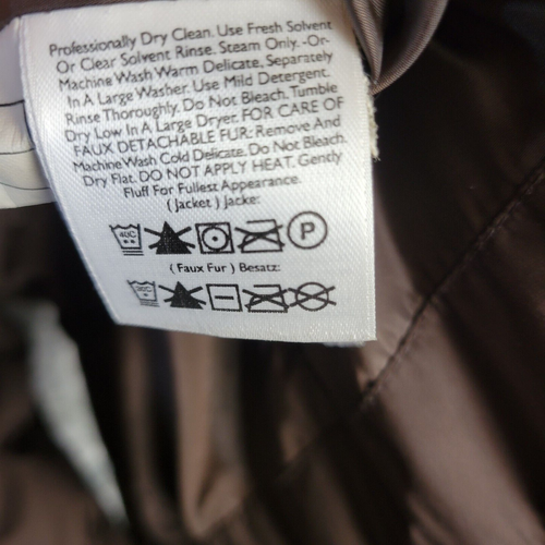 Eddie Bauer Jacket Womens Medium Brown Goose Down 700 Fill Feather Puffer Hoodie - Picture 9 of 9
