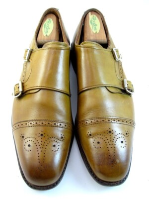 Allen Edmonds ''St. John's'' Men's Leather Double Monk Strap 8.5 D  Walnut (338N)