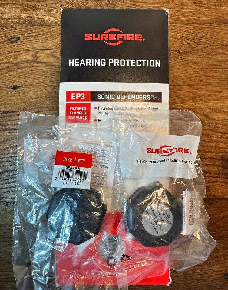 (2-PAIRS) SureFire® EP3 Sonic Defenders LARGE Earplugs & Lanyard, Clear #EP3-LPR - Image 3 of 4
