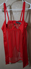Adore Me XS red sheer mesh fabric babydoll chemise peek a boo bra — photo 4