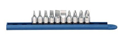 1 x GETRIEBESCHLÜSSEL 81180 10 Stck. 1/4 Zoll Antrieb Schlitz/Kreuzschlitz Bit Driver Set, schwarz, V