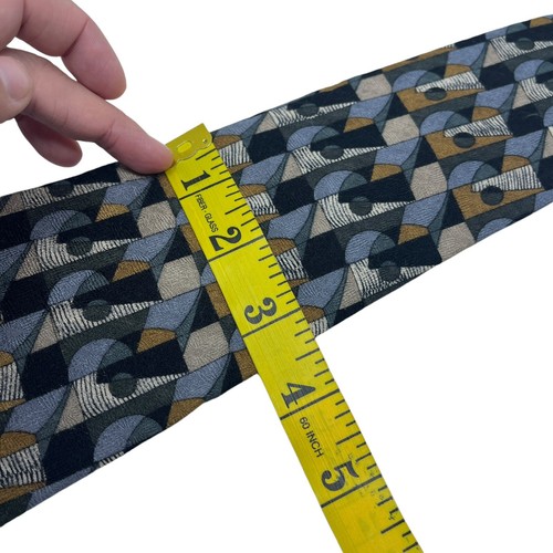Rooster New Traditions Men's Vintage Blue Neck Tie Geometric Made USA 58"x 3.5" - Picture 3 of 5