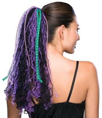 Cyber Ponytail Wig Extensions Fancy Dress Halloween Costume