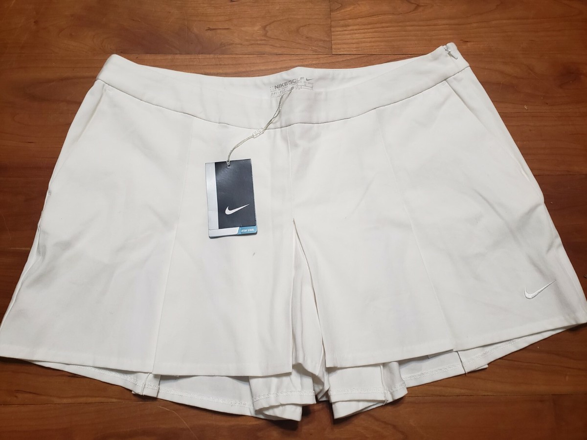 New Nike Women's Dri‑FIT Majors Pleated Golf Shorts White (803089