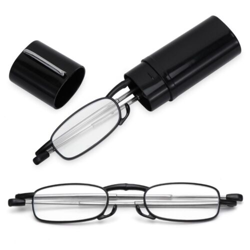 Easy Carry Foldable Reading Glasses Computer Reading Eyeglasses with Tube Case - Afbeelding 1 van 12