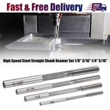 4pcs 1/8" 3/16" 1/4" 5/16" Chucking Machine Reamer H7 HSS 6 Straight Flutes