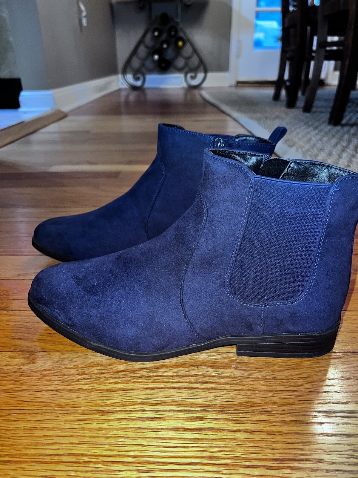 JD WILLIAMS Ladies Ankle Boots Navy Suede Size 10 1” Heel New No Box eBay