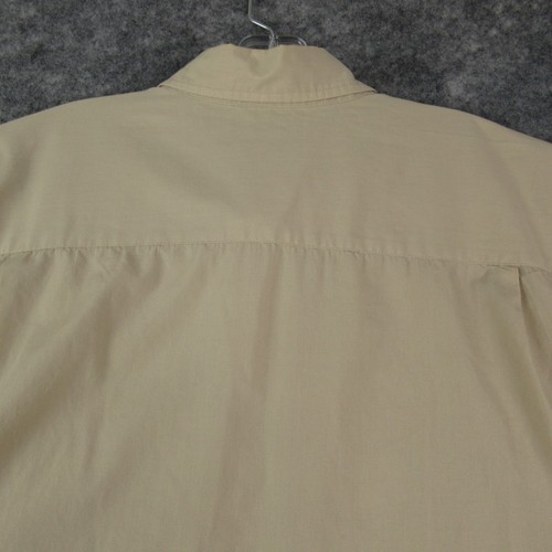 Basic Editions Shirt Mens 2X Beige Solid Long Sleeve Button Up Pocket Casual * - Picture 10 of 15