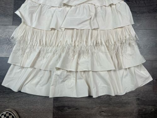 Abito impero BCBG MAXAZRIA vintage Y2K bianco panna pizzo a strati taglia 12 - Foto 9 di 15