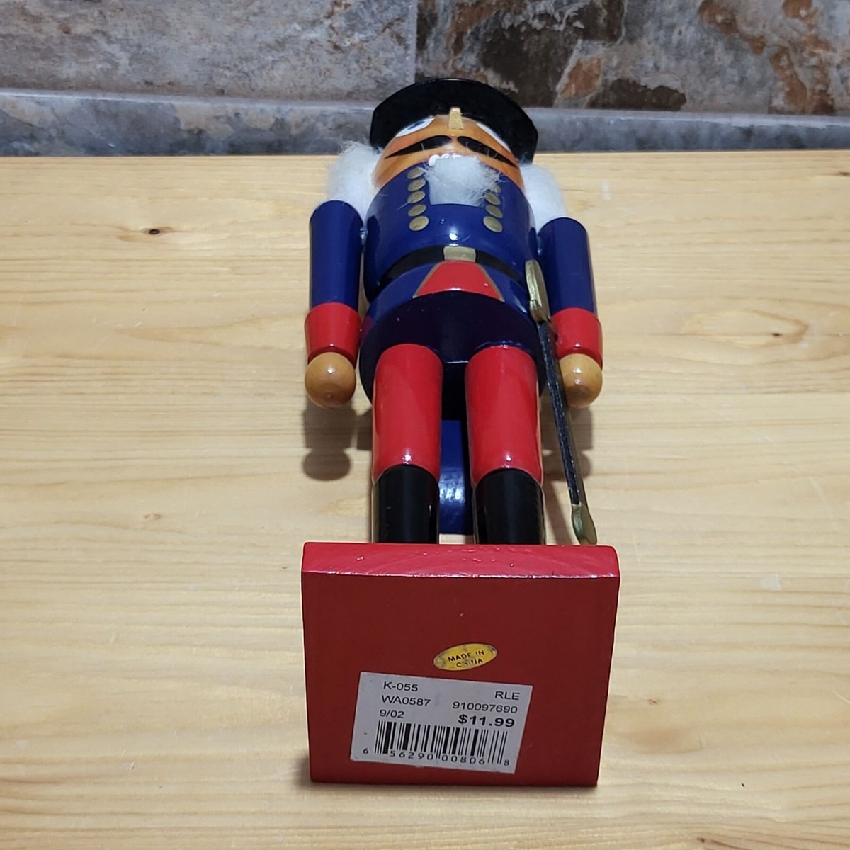 12-Inch Vintage Wooden Nutcracker Soldier – Christmas Decoration, Red & Multicolor