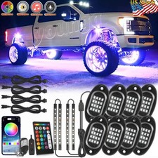 12xRGB LED Rock Light Kit For Off-Road Underglow Foot Wheel Well Light Truck ATV