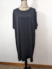 $120 NWT Michael Kors Womens 2X Dress Black Stretch Cutout Short Sleeve Logo