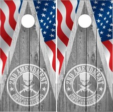 Second Amendment Skull Triangle Cornhole Wrap Bag Toss Skin Decal Sticker Wraps