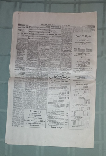 Titular de periódico RMS Titanic Sinks New York Times 16 de abril de 1912 repro EX - Imagen 2 de 8