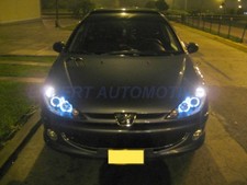 FARI ANGEL EYES   LED CROMO O BLACK  PEUGEOT 206  1998 AL 2007