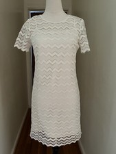 Ann Taylor LOFT gorgeous winter white crochet lined dress sz 0