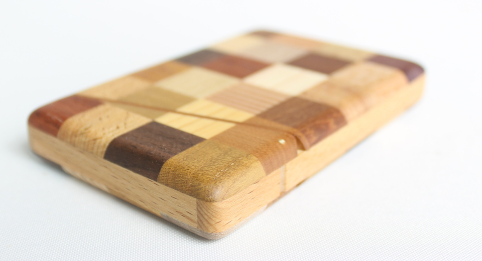 cool Japan Hakone Yosegi Zaiku Wooden Business card holder ( plaid