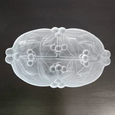 Mikasa Bountiful 3 Section Serving Dish Glass Raised Cherry Design Mikasa Dish