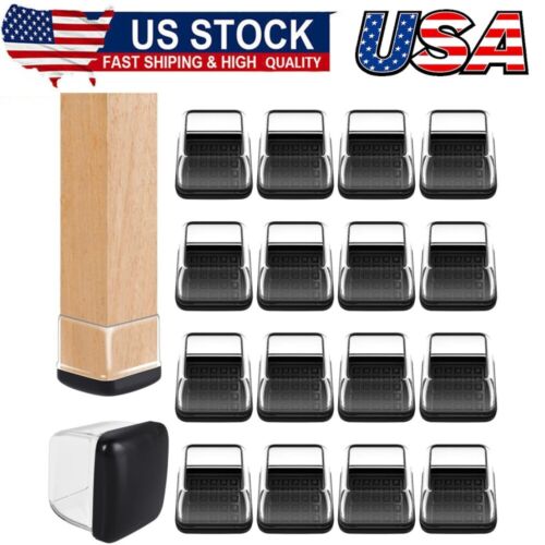 24Pcs Chair Leg Sliders for Carpet,Square Chair Glides,Furniture Leg Protectors