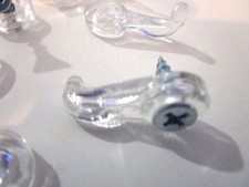 Glass Retainer Clip, Clear Plastic - 3/16" offset, Made in USA