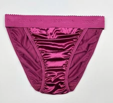 Rio Satin Panty Wide Waistband Burgundy 2XL