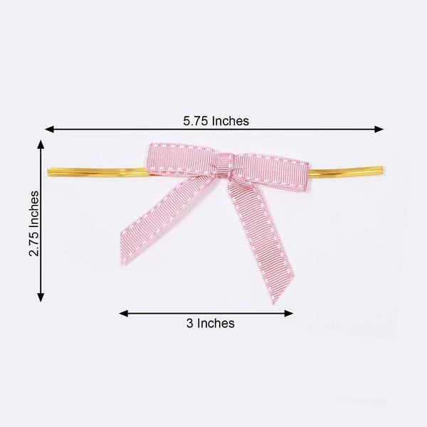 3" Pre Tied Mini Grosgrain RIBBON Twist Tie Bows DIY Party Favor Decorations - Image 4 of 4