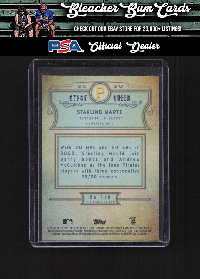 2020 Topps Gypsy Queen 218 Starling Marte GQ Logo Swap - Image 2 of 2