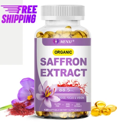 MENXI Saffron Extract Capsules Metabolism Booster Natural Appetite Suppressant Softgel