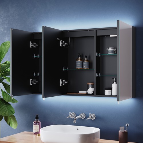LED Bathroom Mirror Cabinet With Shaver Socket Storage/Demister/Sensor Switch - Picture 117 of 201
