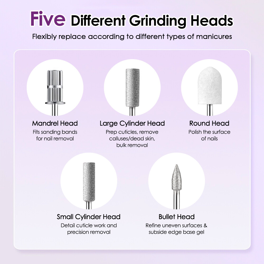 Electric Nail File Drill Portable USB Manicure Pedicure Machine Set Professional