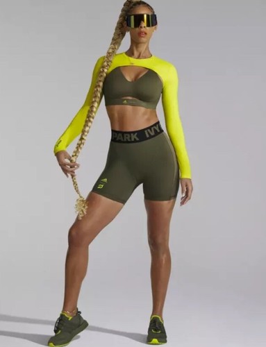 ADIDAS X IVY PARK BEYONCE PELOTON POWER SHORT BRA 2 PIECE SET UK10 NEW WITH TAGS - Picture 6 of 17