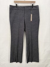 Ann Taylor LOFT Pants Womens 14 Gray Marisa Trouser Linen Blend Dress Office NWT