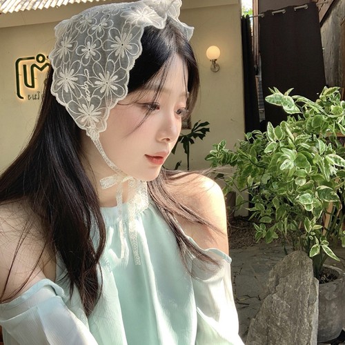 Headbands Lace Hair Scarf Countryside Style Triangle Hair Band Travel - Picture 12 of 12
