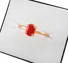 LAB CREATED 1.08 Cts PADPARADSCHA SAPPHIRE RING 14K ROSE GOLD PLATED (.925) — photo 4