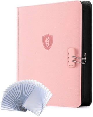 9 Pocket Toploader Binder with Lock  Holds 288 Top Loaders   Premium Zipped D...